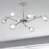 Chandeliers Modern Clear Glass Chandelier Libra Magic Bean Lights Living Room Chrome Pendant Lamp Bedroom Dining Ceiling Hanging
