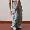 Jeans da donna sciolte donne dritte dritte y2k punk hip hop street danza da ballo lavati invaniti da uomini retrò