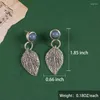 Boucles d'oreilles pendantes mode bohème Style ethnique feuille bijoux rétro Long gland coloré plume cadeau pour femme