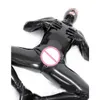 Men's G-Strings Men Male Latex PVC Catsuit Plus Size 3XL Sexy Wetlook Faux Leather Night Club Full Bodysuit Gay Fetish Erotic3421