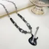 Pendant Necklaces Flame Guitar Arrows Necklace Simple Hip-hop Clavicle Chain Female Beaded Jewelry