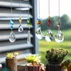 Dekoracje ogrodowe H D 6pcs krystaliczny żyrandol pryzmat słoneczne wiszące ornament do okna Home Rainbow Maker Moon Star Wystrój 230821