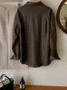 Skóra damska vintage brązowe kurtki pu kobiety 2023 Autumn cienkie płaszcze luźne podstawowe topy z długim rękawem żeńskie ubranie wiatrówki