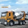 Diecast Modelo 1 30 Alloy Mixer Truck Toy Car para crianças de cimento de concreto Toys de engenharia de veículos de engenharia Presente 230821