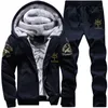 Männers Tracksuits Männer Wintertracksanzug Sets Kapuzenpullover lässig Kapuze warme Sweatshirts Hosen dickere Fleece -Jacke Hose 2 P Moleton Maskulino 4xl 230822