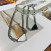 Золотое серебро треугольные подвески ожерелье женская нержавеющая сталь пара золотая цепочка кулон ювелирные изделия на шею подарок для подруги аксессуары