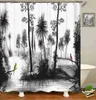 Душевые занавески 3D Лесные деревья птицы с рисунком душевой занавеска