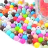 Teethers Toys Wholesale 100pcs Baby Silicone Beads 9mm Toddlers Teething BPA Free For Necklaces Pacifier Holder 230822