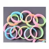 Band Rings Luminous Sile Jewelry Fluorescent Random Color 20Mmx5Mm Cute Glow In The Dark Finger Ring Bdehome Drop Delivery Dhjo9 Otrt2