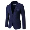 Mäns kostymer 2023 mode corduroy casual business kostym kappa / manlig fast färg en buttone klänning blazersjacka