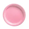 Other Event Party Supplies Pink Solid Color Disposable Plastic Plate Cup Tablecloth Birthday Wedding Decoration For 10 People Adult 230822