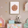 Rolig söt kattduk som målar väggkonst barnkartong animalsaffisch och tryck nordisk stil bildgåvor för barn pojke tjej rum dekor ingen ram wo6