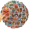 50Pcs Aboriginal Mask Stickers Waterproof Vinyl Stickers Non-random for Car Bike Luggage Laptop Skateboard Scrapbook Water Bottle Decal