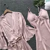 Women's Sleepwear European And American Underwear Sexy Imitation Ice Silk Large Size Pajamas Nightdress Home