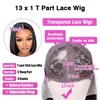 Krótka koronkowa przednia peruka 13x1 t część Pixie Bob Lace Lace Human Hair Peruki dla kobiet przed wyrzuconą Brazylijską Remy koronkową przednią perukę