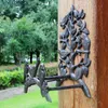 庭の装飾ヘビーデューティー鋳鉄ホースホルダーヤード装飾鳥の壁搭載された執事水道管保持230821