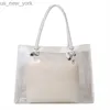 Totes Summer PVC Jelly Bag Kvinnor Högkapacitet Transparent handväska pendling axelväska handväska semester strand tygväska tjej lagring väska hkd230822