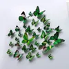 Wandaufkleber 12pcs 3D Butterfly DIY Schmetterlinge Kühlschrank Aufkleber Kreative Kinderzimmer Home Decor Hochzeit Dekoration 230822