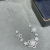 Dupe Brand Top Quality 925 Sterling Silver Flower Pendant Halsband Trendiga smycken för kvinnor