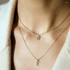 Ketten anfängliche Namen Halsketten für Frauen Gold Farbe A-Z 26 Buchstabe Abkürzung Anhänger Choker Chaic Collares Edelstahlkette