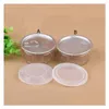 Packing Bottles Wholesale Clear Plastic Jar Pet With Metal Lid Airtight Tin Can Pl Ring Concentrate Container Food Herb Storage 100Ml Dhmtx