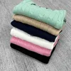 2023 Neue Frauenpullover Fashion American Classic Brand Laurens Kurzarm Sommer Runde Hals gebratene Teig-Wendungen Strickt T-Shirt