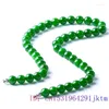 Ketten grüne Jade Perlen Halskette Talisman Mode Accessoires Perlen Edelstein Energie Edelstein Natürlicher Amulettschmuck Männer Geschenk Charme