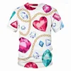 Мужские рубашки T 20233luxury Print 3D Рубашка повседневная летняя стиль мода с коротким рукавом женский в верхней цепи