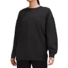 Ouvrsize Long Sweatshirt hylsa rund krage topp hoodie fitness yoga gym slitage för kvinnor casual lös träning gym sportrockar