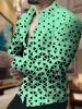 Chemises décontractées pour hommes, chemise à revers géométrique carré à carreaux, manches longues, boutons imprimés, vêtements de styliste confortables, 2023
