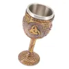 Mugs Nordic Viking Goblet Retro Resin Stainless Steel Beer Cup For Cocktails Whisky Red Wine