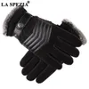 Luvas de cinco dedos La Spezia marrom luvas de couro para homens de pele real Rússia luvas de inverno quente de esqui as luvas masculinas Guantes Luvas 230822