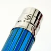 Ballpoint Pens Blue Texture Quality Metal Rollerball Ballpoint Pen With Serial Number Writing Smooth Luxury Stationery 230821