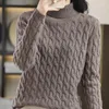 Frauenpullover dicker Pullover hoher Hals Winter Wollstrickpullover Korean Mode ein Stück Top
