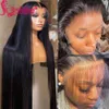 Synthetic Wigs HD 13x6 Lace Front Preplucked Straight Natural Human Hair 250% Full End Wig Glueless 6x6 Closure Bleached Knots 230821