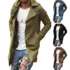 Vestes pour hommes manteau printemps et automne boucle décoration poche mi-longue tendance décontractée mince