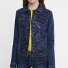 Womens Jackets Foreign Trade Original Single Spanish Heavy Industry Hollowed ut broderad kappa denim 230826