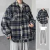 Herren -Tracksuits Männer setzt Streetwear 2023 Herbst und Frühling männlicher Plaid Long Sleeve Shirt Hosen 2 PCs Anzüge Koreanische Mode N04