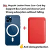Magnetiska telefonfodral med läderplånbokskortsäck för Magsafe iPhone 14 12 13 Pro Max Mini Mag Safe Back Cover