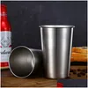 Canecas 350ml Tumbler de aço inoxidável copos de copos de metal com came ao ar livre para viagem de café cerveja de chá LX0563 Drop entrega em casa dhji8