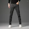 Jeans pour hommes automne affaires coupe droite rétro bleu fumée gris pantalon coton élastique confortable tissu Denim pantalon mâle