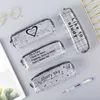 Learning Toys 1Pcs Kawaii Pencil Case Cartoon Transparent letter octagonal School Pencil Box Pencilcase School Supplies Stationery