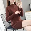 Dames truien herfst winter vrouwen lange trui 2023 losse halve coltrui mouwtoppen gebreide pullover kleding dame casual vrouwen