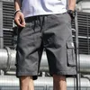 Short Cargo d'été pour hommes, mode longueur aux genoux avec cordon de serrage, pantalon court, grande taille, Jogging, sport, vêtements de sport décontractés