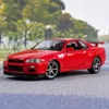 Diecast Model Car Welly 1 24 Skyline GTR R34 Legering Sportbil Simulering Diecast Metal Toy Racing Car Model Collection Childrens Gift 230821