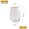 Vinglas med stor klar juice koppar transparent glas med guldfälgkristall bly-drickware tjockare botten vatten kopp droppe leverans h ot2ob