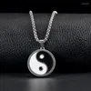 Anhänger Halsketten Vintage Herren Halskette chinesischer Stil Yin Yang Tai Chi für Männer Männliche Schmuckzubehör Party Geschenkgroßhandel Großhandel