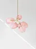 Chandeliers Romantic Pink Buds G9 Chandelier Colorful Glass Shades Pendant Lights Lustre Home Decor Led Lamp Fixtures Bedroom Hanging