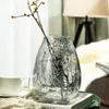 Vases Light Luxury Handicraft Ornaments Ice Flower Colored Glass Vase Extra Large Transparent Glaze Ware