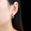 Ear Cuff Natural Chrome Diopside Solid Silver Stud Earring 3 Carats Genuine Women Classic Jewelry Unique Design Birthday Gifts 230822